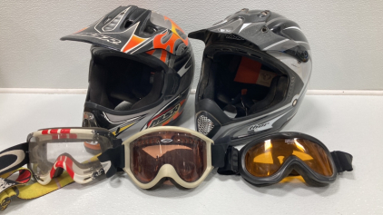 Thor SVR and MSR Motorcross Helmets, (3) Sport Goggles