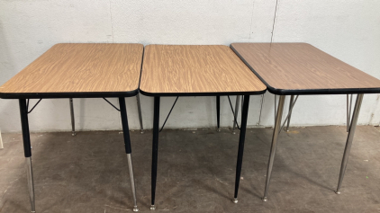 (3) Flat Table Desks