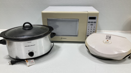 Westinghouse Microwave, George Foreman Grilling Machine, Hamilton Beach Slow Cooker