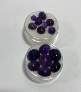 (15) Purple Laced Amethyst Oval/Round Cut And Polished