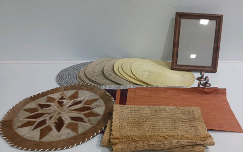 Place Mats, Place Holders, Table Runner And Picture Frame