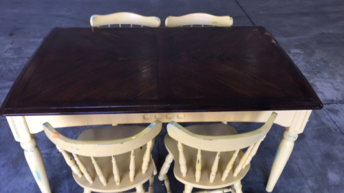 Yellow and Brown Dining Table