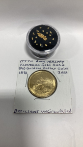Alaska Gold Nuggets, Klondike Gold Rush Golden Dollar Coin 1896-2021 BU