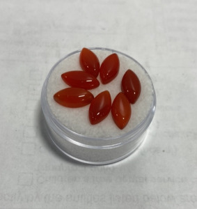 (7) Marquis Cut Red Onyx Gemstones 8.05ct Total