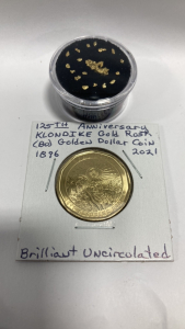 Alaska Gold Nuggets, Klondike Gold Rush Golden Dollar Coin 1896-2021 BU