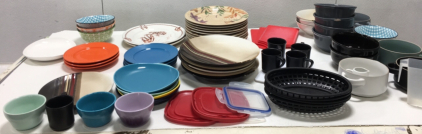 (17) Large Plates -(13) Small Plates-(14) Bowls-(4) Serving Trays-(6) Cutting borers and more