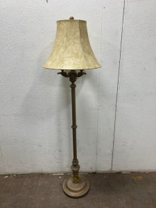 Tall Beige Metal Lamp