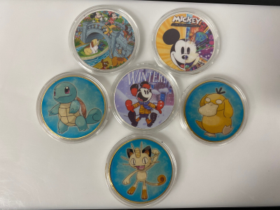 (6) Collectible Pokémon/ Disney Coins