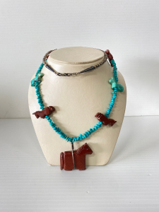 Beautiful Carved Turquoise Necklace
