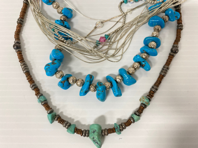 (3) Beautiful Decorative Beaded Necklaces