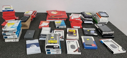 Assortment of iPhone, Samsung, and Motorola Phone Cases and Screen Protectors