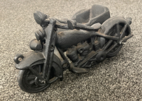 Cast iron motorcycle with side cart