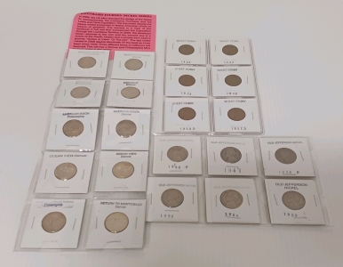Westward Journey Nickel Series Set, 6 Old Jefferson Nickels, and 6 Wheat Pennies