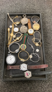 Flat Of Vintage And Newer Watches