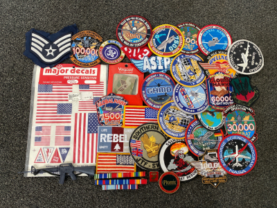 Assorted Collectible Badges, Decals, and Pins