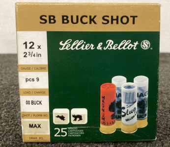 (25) Rounds SB Buck Shot 12 Ga Ammo