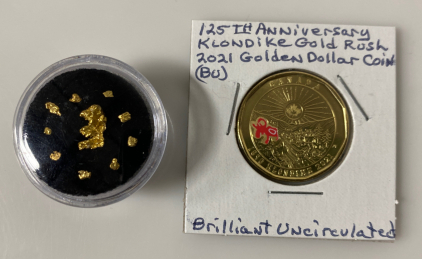 Alaska/ Klondike Natural Gold Nuggets and Klondike Gold Rush Coin
