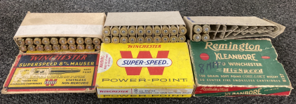 (43) Rounds 8mm Mauser Ammo (1) Round 308