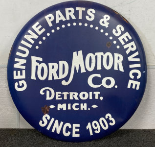 Metal Round Ford Motor Sign 24” Diameter