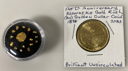 Alaska Gold Nuggets and Klondike Gold Rush Dollar Coin