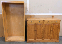 Oak TV Stand/Cabinet, Bookcase (No Shelves)