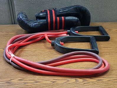 Pair of Boxing Gloves with Workout Bands