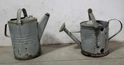 (2) Tin Watering Pots