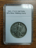 1943 P US Minted 90% Silver Walking Liberty Half Dollar Coin