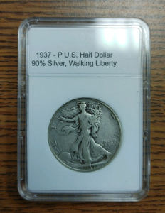 1937 P US Minted 90% Silver Walking Liberty Half Dollar Coin