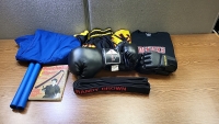 Unauthenticated Randy Brown Black Belt, Boxing Gloves, UFC Gloves, Nunchaku and Nunchaku Book and More