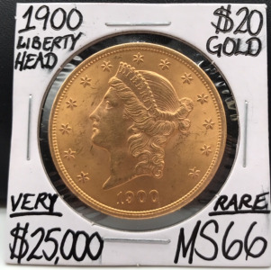 1900 MS66 RARE $20 Gold Liberty Head Coin