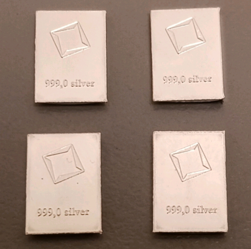 (4) 1 Gram Bars .999 Fine Silver - Verified Authentic