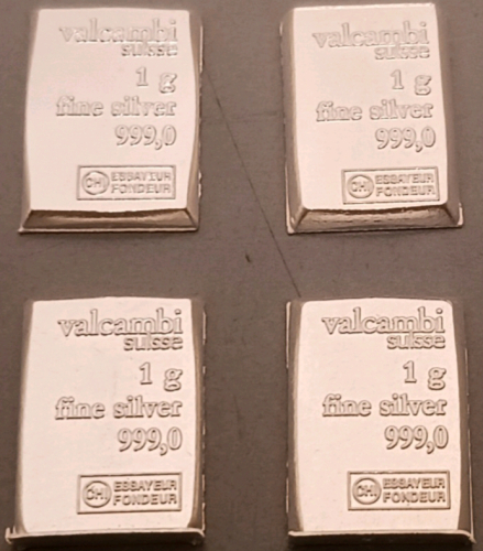 (4) 1 Gram .999 Silver Bars - Verified Authentic