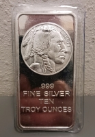 Ten Troy Ounce Bar .999 Fine Silver - Verified Authentic