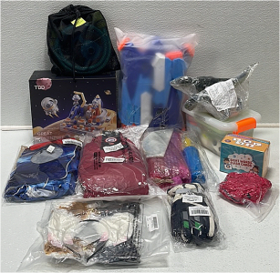 (1) Great Adventure Building Toy (1) 2-pcs Water Guns (1) Trampoline Sprinkler (2) Dinosaur Toys (1) Sight Words Flash Cards (1) Fidget Toy Kit (1) Moth Costume (1) Children&rsquo;s Snow Pants and More