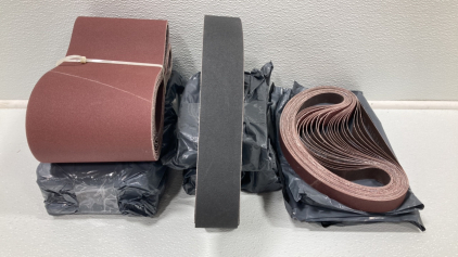 (2) 6x48in Pack of 10 Sander Belts, (3) 2x72in Pack of 6 Sander Belts, (2) 1x30in Pack of 24 Sander Belts