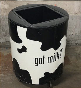 (1) Got Milk 32” Round Cooler On Wheels