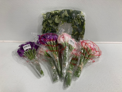 Fake Artifical Lilies Boquets, Artificial Wreath