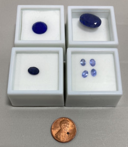 (7) Blue Lapis/Iolite/Tanzanite Precious Gemstones Oval/Round Cut And Faceted.
