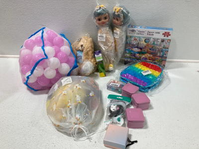 (2) Dolla, Fidget Toys, Puzzle, Mini Shop Pets, Stuffed Animal, Balls and More