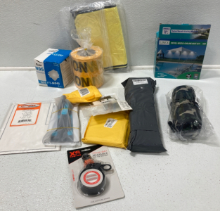 Cooling Mist Kit, Bluetooth Speaker Case,Zip Tie Mount, Wire Organizers, Jigsaw Blades, Folding Brackets, Caution Tape, Microfiber Towels and More