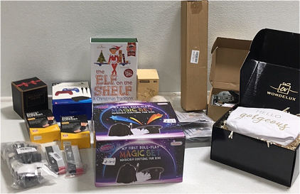 (1) My First Magic Set (2) Double Acting 4D Mascaras (8) Fine Mesh Drain Covers (1) Wonderlux Gift Set (1) PlayStation 5 accessories Set And Carry Case (2) Rite Aid Ankle Support Braces and Everything Else Pictured !!
