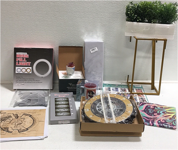 (4) Star Wars Millennium Falcon Prints (1) Love Decrotive Lamp (1) Phone Dial Wall Clock (1( Heart Wall Tapestry (4) Mini Artificial Plants (1) Professional Ring Fill Light And Everything Else Pictured!!