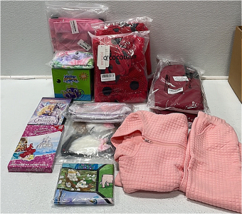 (1) Water Spray Toy (2) Children&rsquo;s SnowPants (1) Children&rsquo;s Track Suit (2) Ladybug Costumes (1) Girls Bathing Suit (1) Beach Bag and More