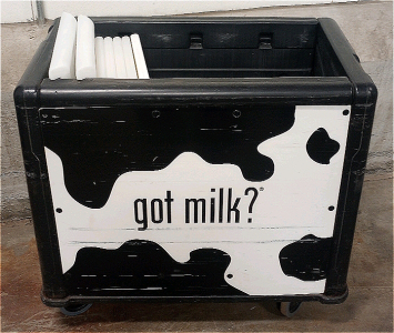(1) Got Milk 36"x 21" x 34" Square Cooler On Wheels With (7) reusable ice Packs