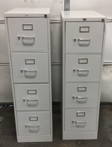 (1) Hon 52”x25”x15” Gray Filling Cabinet (1) Office Depot 50.5”x 26.5” x 15” Gray Filling Cabinet