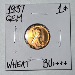 1937 Gem Bu++++ Wheat Copper Penny