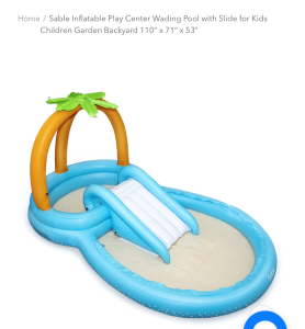 Sable Play Center Inflatable Pool 111&rdquo; x 70&rdquo; x 61&rdquo;