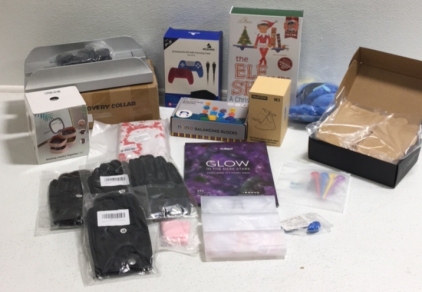 (1) Rotating Jewelry Organizer (332) Glow In The Dark Stars (1) Pok&eacute;mon 3D Lamp (1) Niino Balancing Blocks Set (1) Pet Recovery Collar and Everything Else Pictured !!
