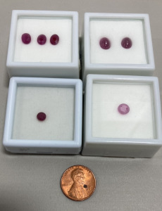 (7) Ruby Precious Gemstones Oval/Round Cut And Faceted And Polished.